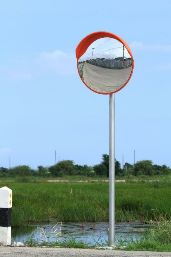 KACA CEMBUNG JALAN 45, 60, 80, 100 CM CERMIN CEMBUNG TIKUNGAN JALAN CONVEX MIRROR OUTDOOR RAJA RAK SUPERMARKET JUAL KE SELURUH INDONESIA