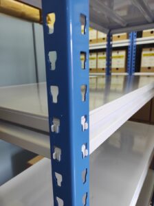 RAK BESI SIKU LUBANG GUDANG SLOTTED ANGLE TIPE STALLUM 100 | KAPASITAS 80 KG/ LEVEL, TINGGI 1500 CM S/D 2400 CM | WARNA CUSTOM | RAJA RAK SUPERMARKET