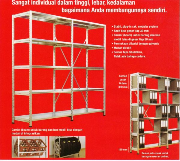 RAK BESI SUSUN BAHAN GALVANIS SERBAGUNA (RAK PREMIUM)