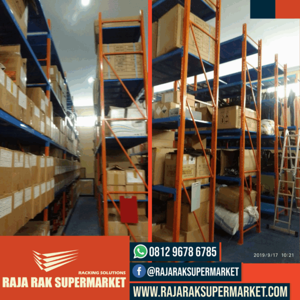 RAK GUDANG MEDIUM DUTY TIPE AZ-500 KAPASITAS 500 KG / LEVEL, TINGGI 200 CM s/d 600 CM, MEDIUM RACKING - RAJA RAK