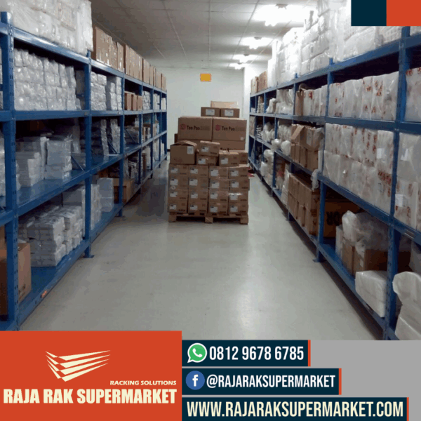 RAK GUDANG MEDIUM DUTY TIPE AZ-500 KAPASITAS 500 KG / LEVEL, TINGGI 200 CM s/d 600 CM, MEDIUM RACKING - RAJA RAK