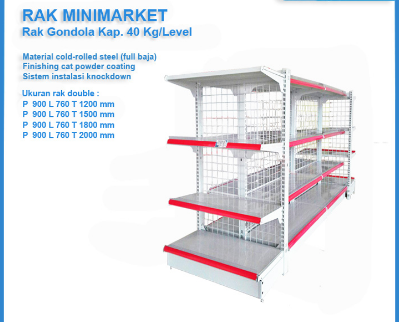 RAK GONDOLA MINIMARKET DISPLAY TOKO SWALAYAN TIPE RR-150 STANDAR ALFAMART INDOMARET | RAJA RAK SUPERMARKET