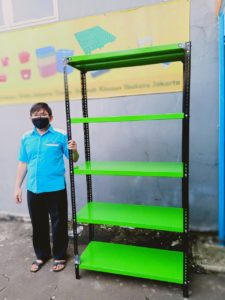 RAK BESI SIKU LUBANG 5 SUSUN SERBAGUNA TIPE RK‑01 (UKURAN & WARNA CUSTOM) | UKURAN 100×30×200 cm · 100×35×200 cm · 100×40×200 cm · 100×50×200 cm · 100×60×200 cm | KIRIM KE SELURUH INDONESIA