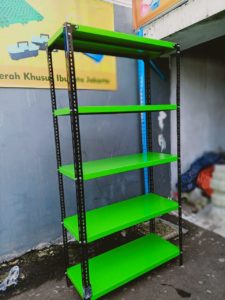RAK BESI SIKU LUBANG 5 SUSUN SERBAGUNA TIPE RK‑01 (UKURAN & WARNA CUSTOM) | UKURAN 100×30×200 cm · 100×35×200 cm · 100×40×200 cm · 100×50×200 cm · 100×60×200 cm | KIRIM KE SELURUH INDONESIA