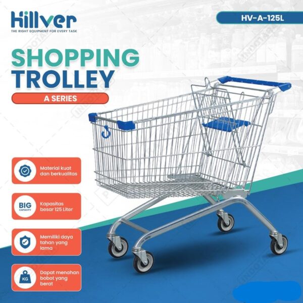 TROLLEY BELANJA SUPERMARKET 125 LITER HILVER TIPE HV-A-125L | TROLI - TROLY SHOPPING, JUAL KE SELURUH INDONESIA
