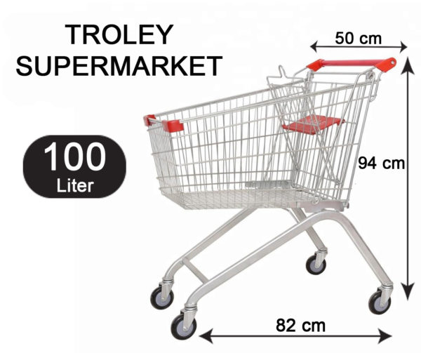 TROLI BELANJA SUPERMARKET 100 LITER TIPE TS-100L RAJARAK | TROLLY - TROLLEY SHOPPING TOKO RETAIL | JUAL KE SELURUH INDONESIA