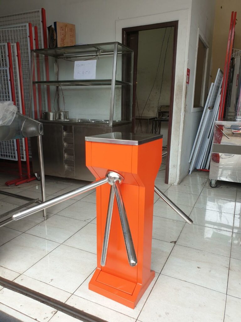 PINTU PUTAR SUPERMARKET BOX DOUBLE | TURNSTILES ANTRIAN 2 ARAH TANPA COUNTER