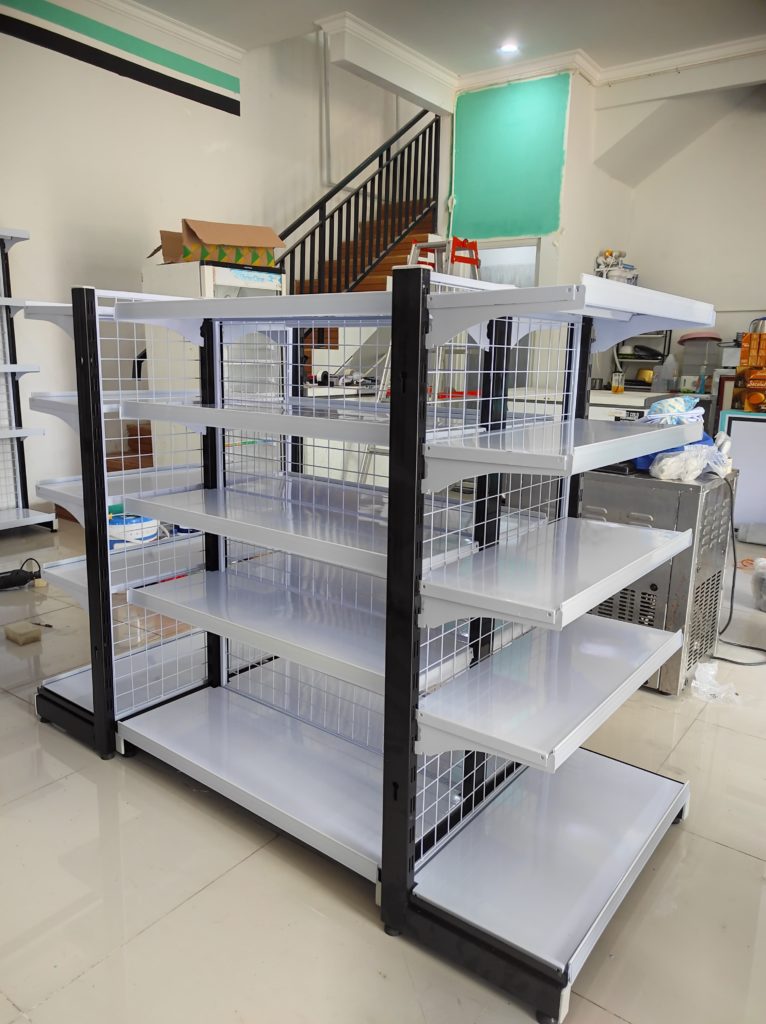 RAK MINMARKET DISPLAY TOKO, PEMASANGAN DI SAWANGAN DEPOK OLEH TIM RAJA RAK SUPERMARKET