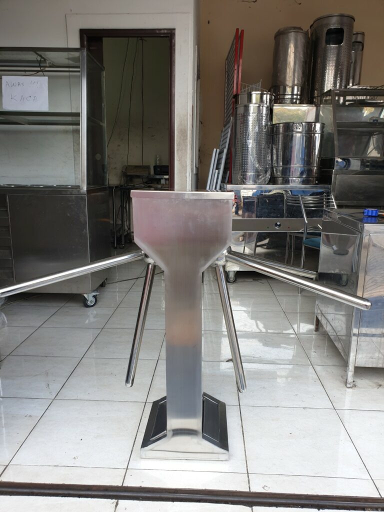 PINTU PUTAR STAINLESS BOX DOUBLE DUA ARAH | TRIPOD TURNSTILE TTS-DOUBLE | TANPA COUNTER (ALAT HITUNG) & TANPA COUNTER