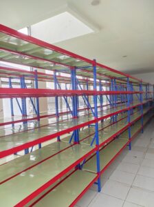 PEMASANGAN RAK BESI GUDANG SUSUN LIGHT DUTY SERBAGUNA KEKUATAN 150 KG/LEVEL TIPE C-150 DI KOTA BEKASI OLEH TIM RAJA RAK 