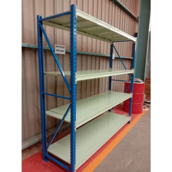 RAK BESI GUDANG MEDIUM DUTY SUSUN SERBAGUNA TIPE RR‑500 KAPASITAS 500KG/LEVEL SHELVING X 4 SHELVING ATAU 2 TON/UNIT | UKURAN PxL (200x60 CM) x Tinggi (200,250,300 CM) | RAJA RAK SUPERMARKET | KIRIM KE SELURUH INDONESIA
