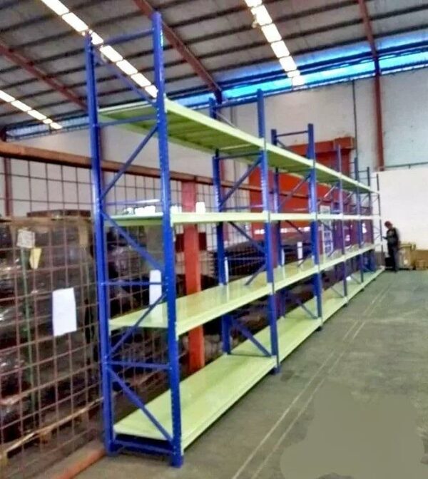 RAK BESI GUDANG MEDIUM DUTY SUSUN SERBAGUNA TIPE RR‑500 KAPASITAS 500KG/LEVEL SHELVING X 4 SHELVING ATAU 2 TON/UNIT | UKURAN PxL (200x60 CM) x Tinggi (200,250,300 CM) | RAJA RAK SUPERMARKET | KIRIM KE SELURUH INDONESIA