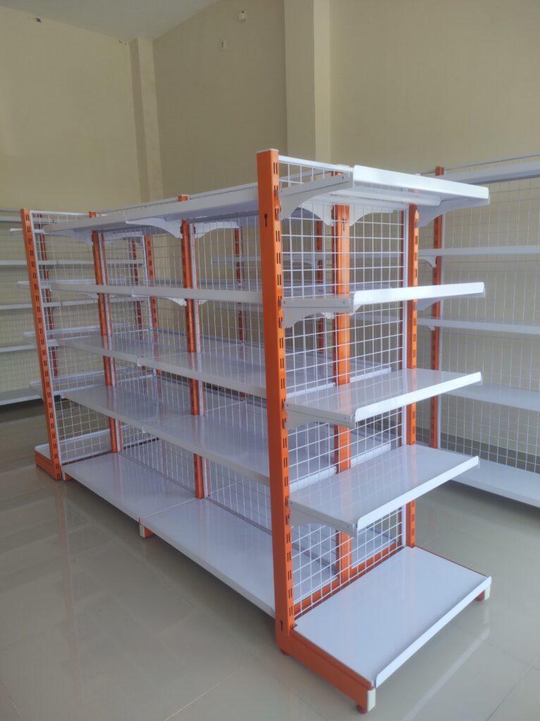 Pemasangan Rak Gondola Minimarket Display Toko Tipe JF-15 di Purwakarta oleh Tim Raja Rak Supermarket