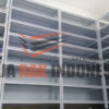 RAK BESI SIKU LUBANG BOLTLESS SLOTTED ANGLE TIPE GTM-100 UKURAN 118x55x240 CM, 5 SUSUN SHELVING, WARNA PUTIH | RAJA RAK SUPERMARKET
