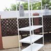 RAK BESI SIKU LUBANG BOLTLESS SLOTTED ANGLE TIPE GTM-100 UKURAN 118x55x240 CM, 5 SUSUN SHELVING, WARNA PUTIH | RAJA RAK SUPERMARKET