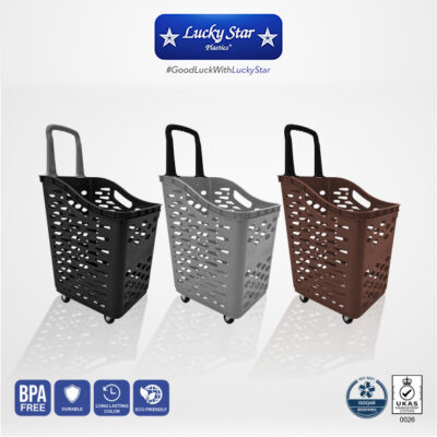 TROLI KERANJANG BELANJA PLASTIK SUPERMARKET LUCKY STAR 6790-DX VOL. 70 LITER | RAJA RAK SUPERMARKET